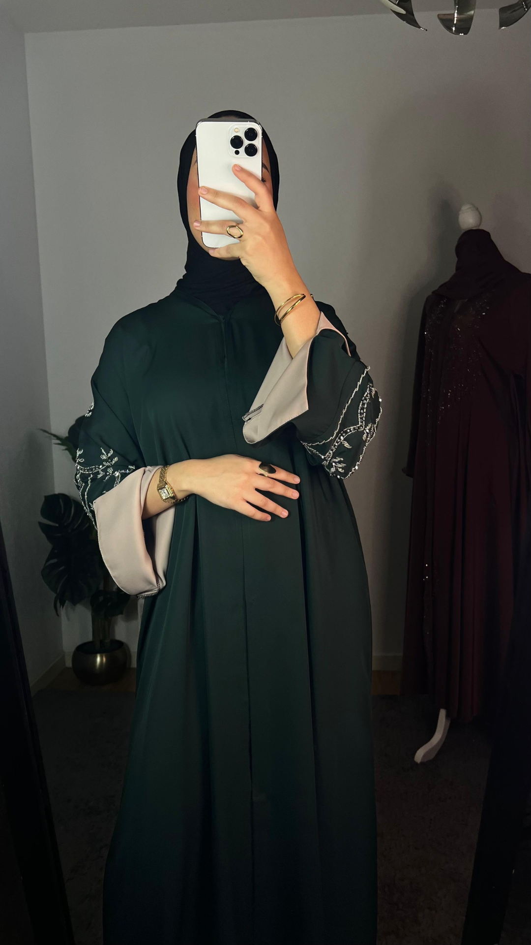 Abaya Sana Vert Royal
