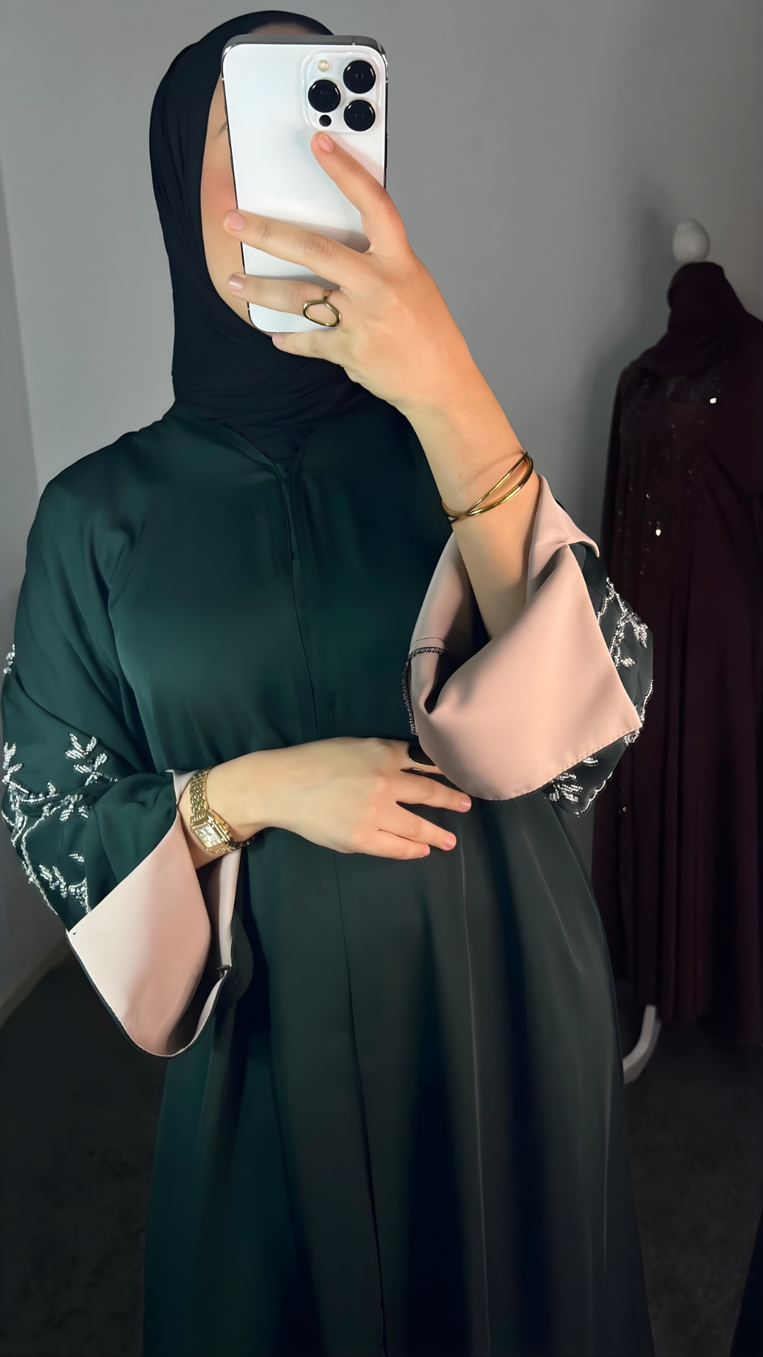 Abaya Sana Vert Royal